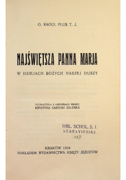 Najświętsza Panna Marja 1934 r.