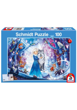 Puzzle 100 Księżniczka w zimowym lesie 112944
