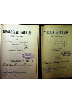 Theologiae Moralis institutiones 1902 r 2 tomy