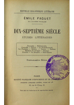 Dix - Septieme Siecle