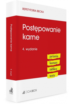 Postępowanie karne. Pytania Kazusy Tablice Testy