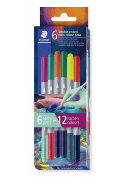 Flamastry dwustronne Multiverse 6szt. 12 kolorów Staedtler