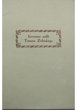 Inwentarz mebli Tomasza Zielińskiego