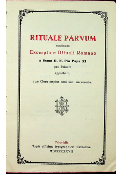 Rituale Parvum 1927r