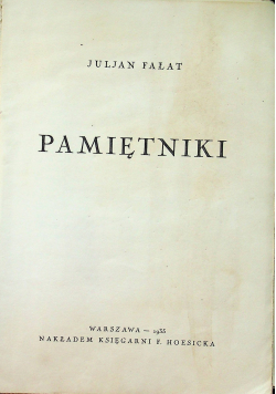Fałat pamiętniki 1935 r.