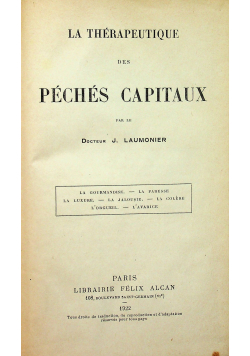 La Therapeutique des Peches Capitaux 1922 r.