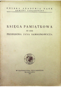 Księga pamiątkowa ku czci profesora Samsonowicza