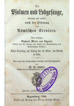 Die Psalmen und Lobgefange 1860 r.