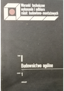 Budownictwo ogólne tom 1 część 1