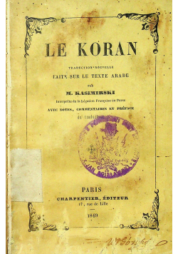 Le Koran 1849 r