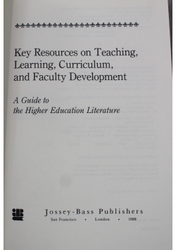 Key Resources on Teaching Learning Curriculum and Faculty Development
