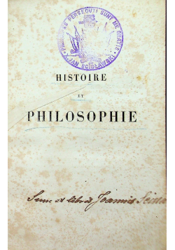 Histoire et Philosophie 1860 r.