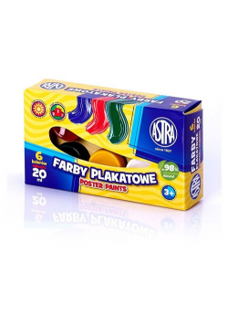 Farby plakatowe Astra 6 kolorów 20 ml