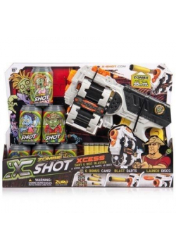 X-Shot Zombie XCESS 6 puszek 12 strzałek 8 dysków