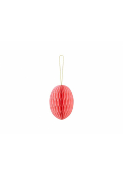 Dekoracja papierowa honeycomb jajko rózowa 12cm