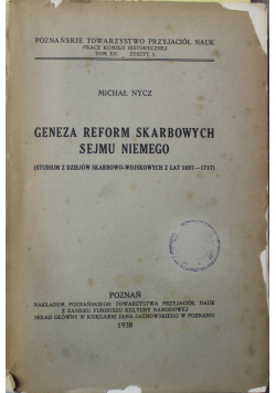 Geneza reform skarbowych Sejmu Niemego 1938 r.