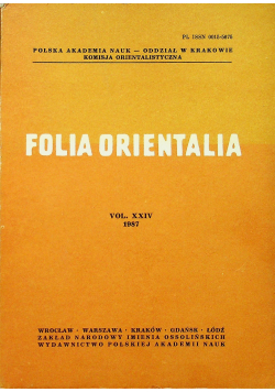 Folia Orientalia Vol XXIV
