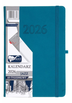 Kalendarz 2026 A5 tygodniowy Jazz turkusowy