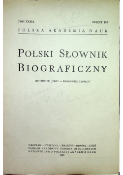 Polski Słownik Biograficzny XXXI