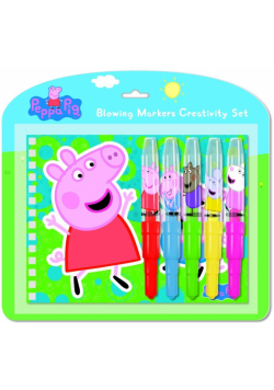 Zestaw markery Peppa 5szt + notes +szablon