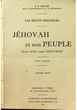 Jehovah es son Peuple tome second 1947 r.