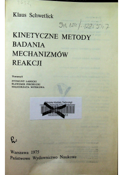 Kinetyczne metody badania mechanizmów reakcji