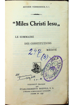 Miles Christi Iesu 1923r