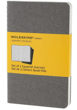Zestaw 3 zeszytów Cahier Journals 9x14 kratka
