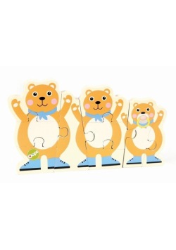 Puzzle dwustronne drewniane Miś