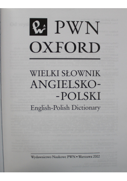 Wielki słownik angielsko polski PWN Oxford