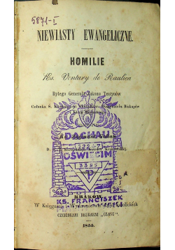 Niewiasty Ewangeliczne Homilie 9 części 1855 r.