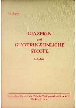 Glyzerin und glyzerinähnliche Stoffe