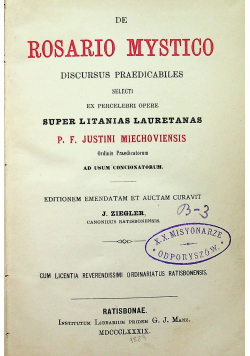 De Rosario Mystico 1889 r.