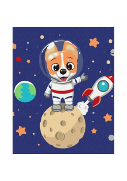 Malowanie po numerach - Pies astronauta 40x50cm