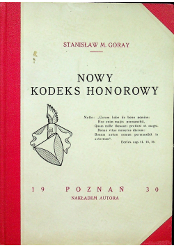 Nowy kodeks honorowy 1930 r.