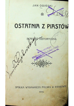 Ostatnia z Piastów 1914 r.