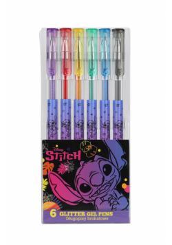 Długopisy brokatowe Disney Black Stitch 6 kolorów