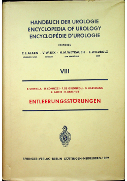 Handbuch der urologie encyclopedia of urology encyclopedie durologie VIII