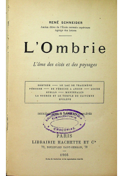 Les Auteurs Latins 1863 r. / L Ombrie 1905 r. / De Livres classiques 1877 r.