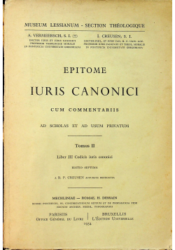 Epitome Iuris Canonici cum Commentariis tomus II