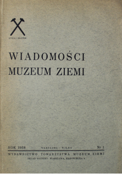 Wiadomości Muzeum Ziemi Tom I 1938 r.