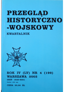 Przegląd historyczno wojskowy Rok IV Nr 4