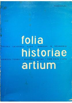Folia historiae artium tom XXIX