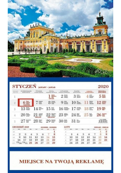 Kalendarz 2020 Ścienny Jednodzielny Wilanów