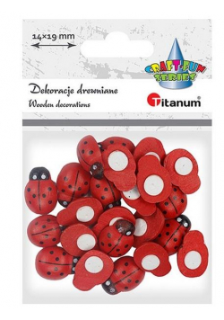 Drewniane biedronki samoprzylepne 3D 14x19mm 24szt