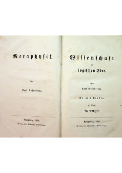 Metaphntif Wissenschaft 1858 r.