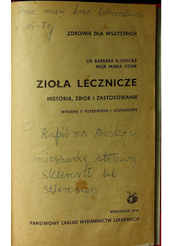 Zioła lecznicze historia zbiór stosowanie