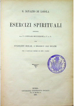 Esercizi spirituali 1901 r.