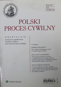 Polski proces cywilny rok VII numer 4