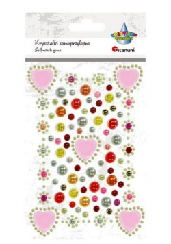 Kryształki samoprzylepne serca perełki róż serca